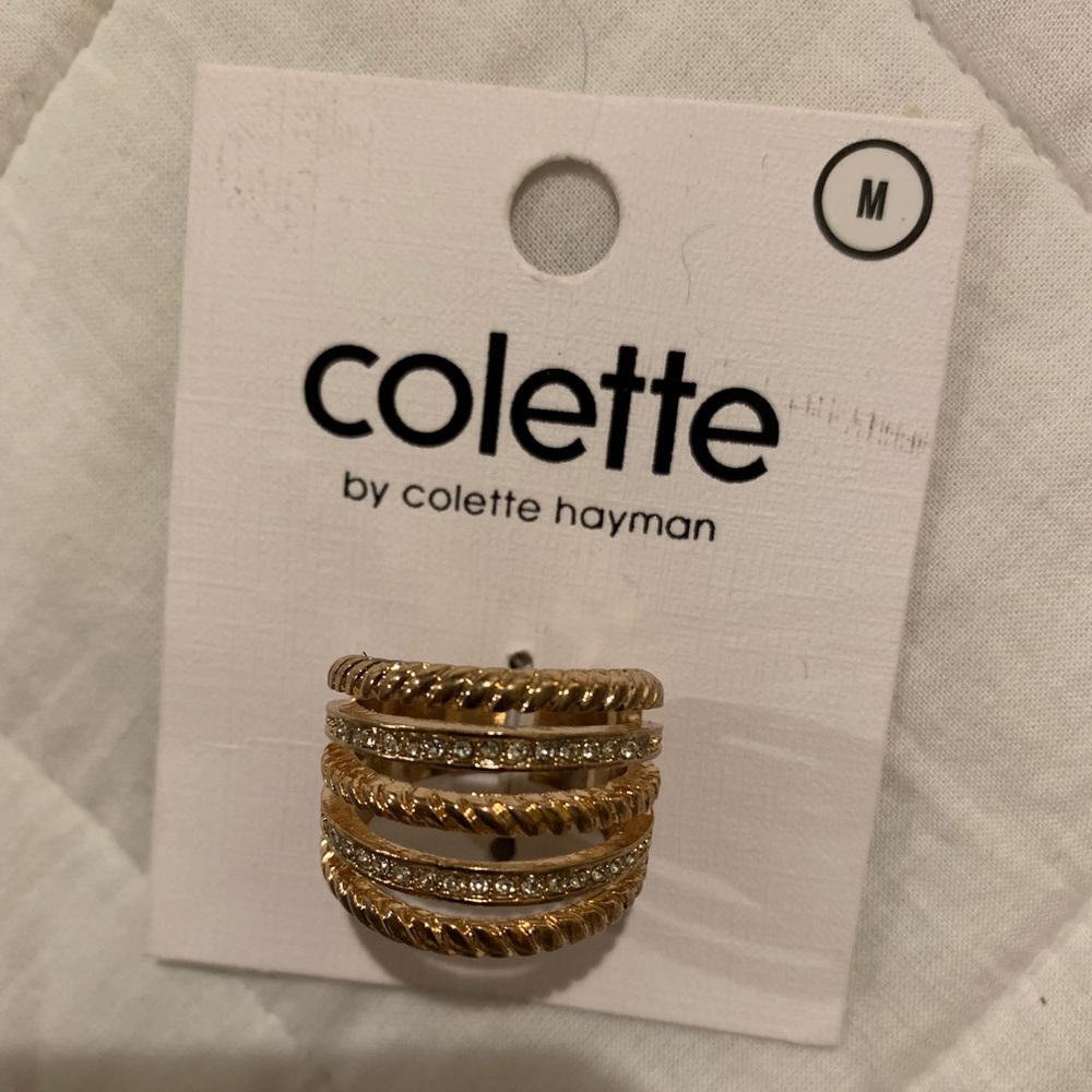 # Colette by Colette Hayman Gold Dia Textured Ring. NWT